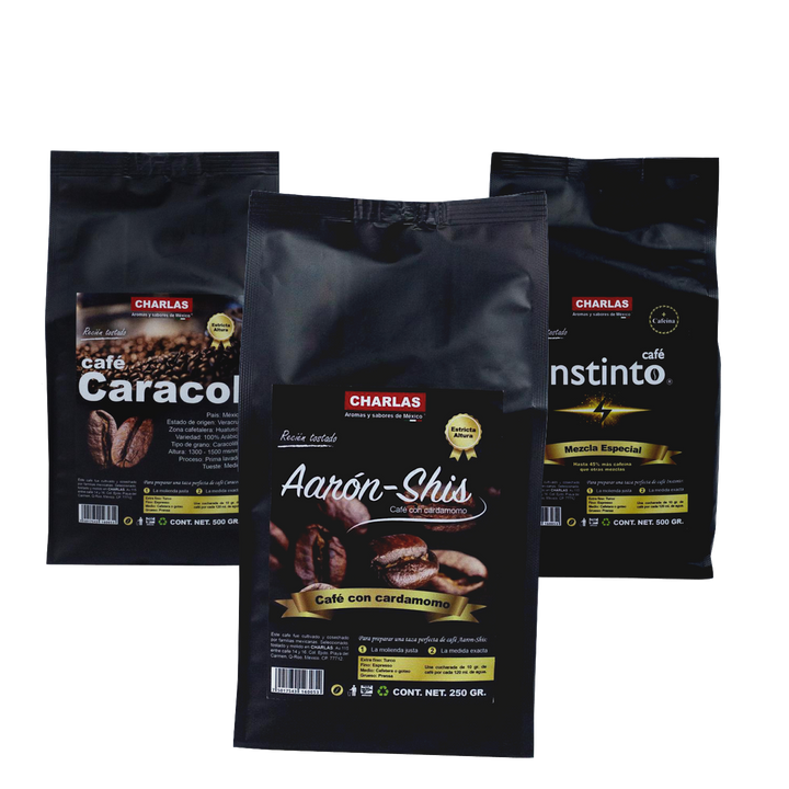 SET l 3 Bolsas de café Premium l Caracolillo/AarónShis/Instinto. - Charlas Café®
