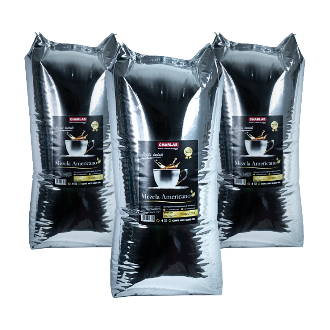 SET l 3 Bolsas de 2kg. Mezcla Americano. - Charlas Café®