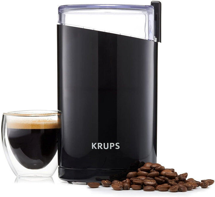 Molino eléctrico KRUPS® molinillo de café con cuchillas de acero inoxidable, Black - Charlas Café®