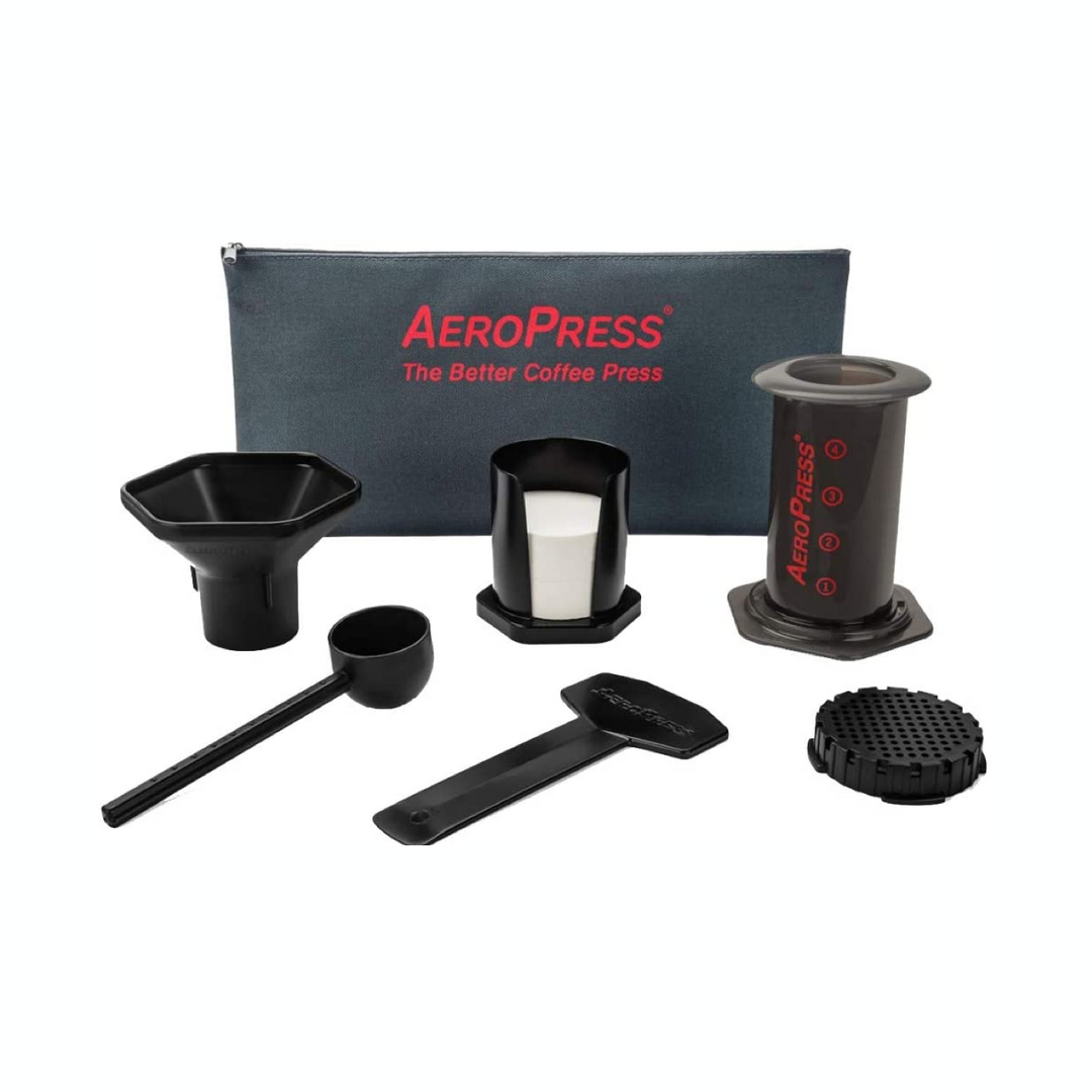CAFEMASY - Soporte para filtros de café Aeropress, paquete de 371 filtros  de papel de repuesto con soporte de filtro Aeropress negro para cafetera
